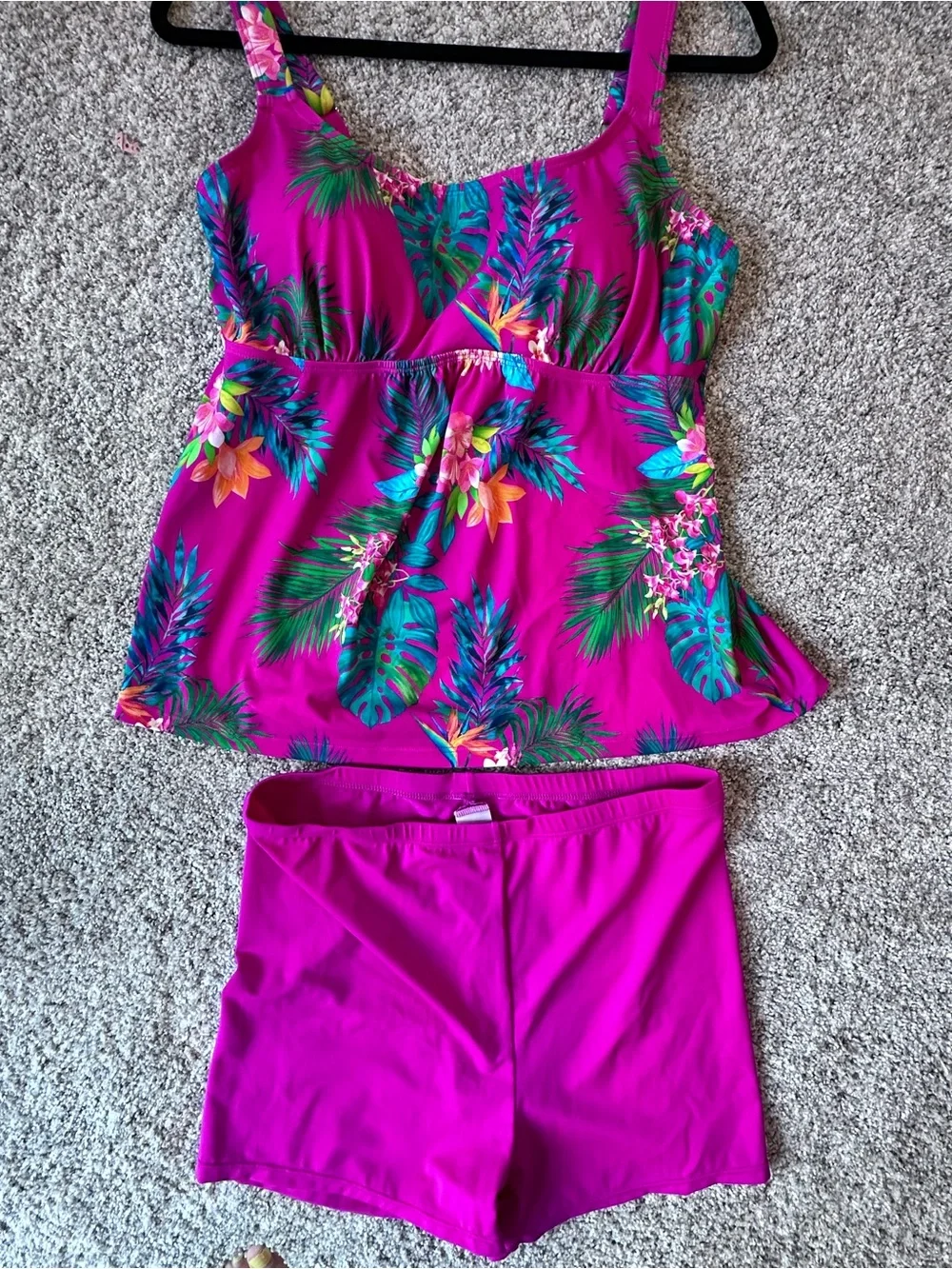 Kim gravel swim bundle Vibrant Tropical Magenta. Top ,swim short and cover up